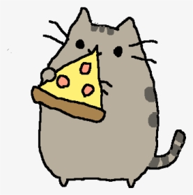 Cat Eating Pizza Png - Drawing Pusheen The Cats, Transparent Png, Free Download