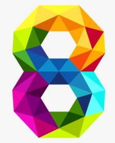 Colourful Triangles Number Eight Png Clipart Imageu200b - Colourful Triangles Number Eight, Transparent Png, Free Download