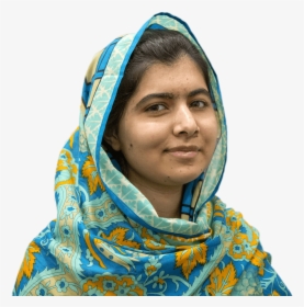 Malala Yousafzai Blue And Yellow Head Scarf - Malala Yousafzai Png, Transparent Png, Free Download