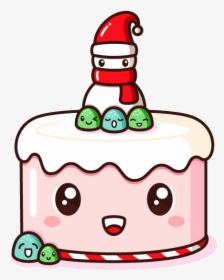 Xmas Cake Illustration Design Cute Holidays Snowman - Cute Cake Png, Transparent Png, Free Download