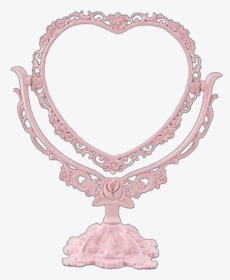 #pink #mirror #antique #old #overlay #edit #tumblr - Mirror Heart, HD Png Download, Free Download