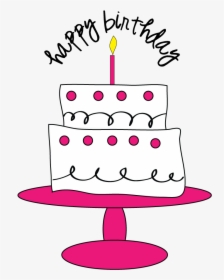 Cute Cake Clipart - Pink Birthday Cake Clip Art, HD Png Download, Free Download