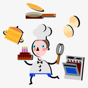 Vector Illustration Of Pastry Chef Bakes Birthday Cake, HD Png Download, Free Download