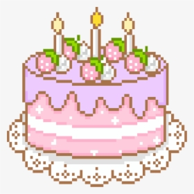 #cake #cute #aesthetic #kawaii #pixel #uwu #freetoedit - Pixel Birthday Cake Gif, HD Png Download, Free Download