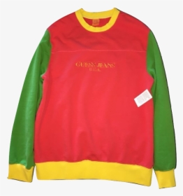 Guess Sweatshirt Red And Green, HD Png Download, Free Download