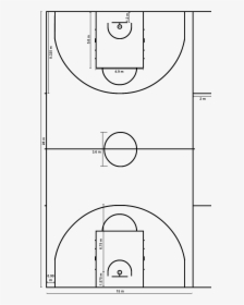 Basketball Court Measurements - Fiba Basketball Half Court, HD Png Download, Free Download