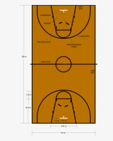 Basketball Court Dimensions - Key On A Basketball Court, HD Png Download, Free Download
