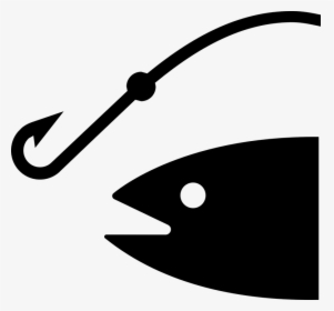 Fish, Hook, Symbol, Silhouette, Icon, Black, Isolated - Fishing Clip Art, HD Png Download, Free Download