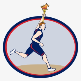 Olympic Torch Clip Art - Olympic Man Running With Torch Png, Transparent Png, Free Download