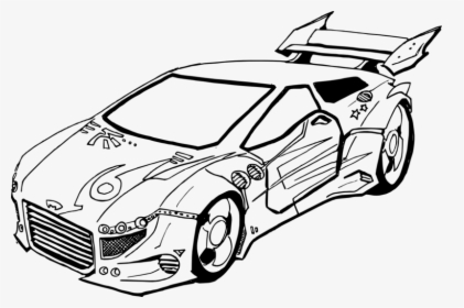 Car Drawing Lightning Mcqueen Auto Racing Line Art - Sketch Of Race Car, HD Png Download, Free Download