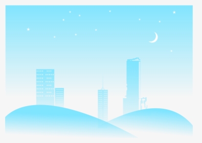 Night City Scape Blue Medium 600pixel Clipart, Vector - Starry Sky Transparent Vector, HD Png Download, Free Download