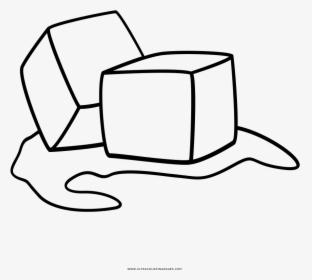 Ice Cubes Coloring Page - Ice Cube For Coloring, HD Png Download, Free Download