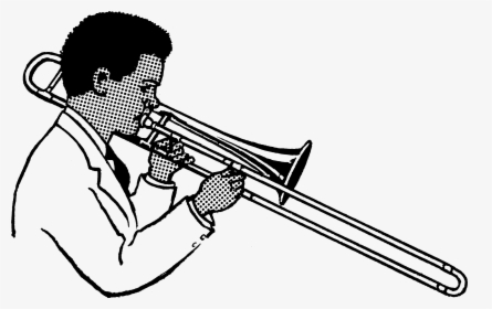 Trombone , Png Download - Playing Trombone Drawing, Transparent Png, Free Download