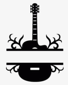Half Guitar Silhouette Clipart , Png Download - Acoustic Guitar Svg Free Silhouette, Transparent Png, Free Download