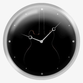 Silhouette Of The Electric Guitar - Wall Clock, HD Png Download, Free Download