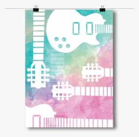 Guitar Silhouette - Watercolor - Graphic Design, HD Png Download, Free Download