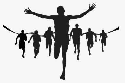Silhouette Running Marathon Clip Art - Silhouette People Running Png, Transparent Png, Free Download