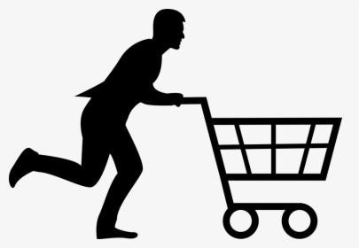 Shopping, Cart, Man, Woman, Running, Run, Buy, Store - Shopping Cart Png, Transparent Png, Free Download