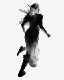 #woman #people #running #girl #scary Original Picture - Monochrome, HD Png Download, Free Download