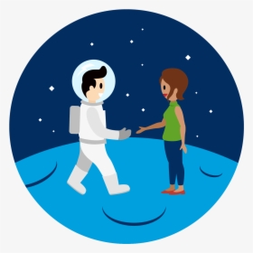 An Astronaut In Space Shakes Hands With A Person On - Prohibido Fumar, HD Png Download, Free Download