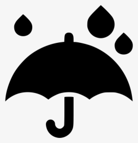 Umbrella Rain Drops - Rain Umbrella Clipart Black And White, HD Png Download, Free Download