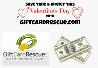 Save Time & Money This Valentine"s Day With Giftcardrescue - 100 Us Dollar, HD Png Download, Free Download