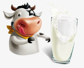 And Soured Cow Milkshake Cattle Milk Cream Clipart - Milk And Cow Png, Transparent Png, Free Download