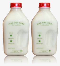 Glass Bottles Of Pure Eire Dairy Farm Fresh Milk - Plastic Bottle, HD Png Download, Free Download
