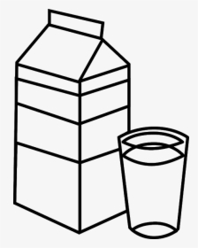Milk, Package, Glass, Packaging - Soy Milk Black And White Clipart, HD Png Download, Free Download