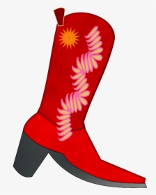 Red Santiag For Women - Clip Art American Cowgirl Boots, HD Png Download, Free Download