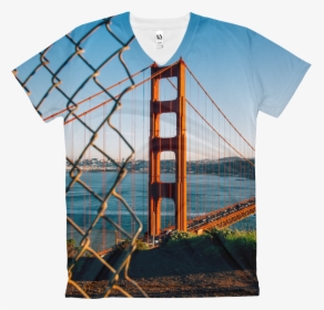 Women"s V Neck T Shirt Golden Gate Bridge - Golden Gate Bridge, HD Png Download, Free Download