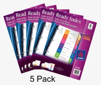Avery Ready Index Days Of The Week Divider 5 Packs - Brochure, HD Png Download, Free Download