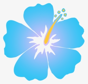 Hawaiian Flower Clip Art Borders - Orange Hibiscus Flower Clipart, HD Png Download, Free Download