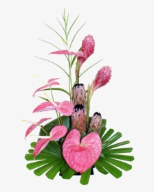 Exotic Silk Tropical Flower Arrangements - Floral Design, HD Png Download, Free Download