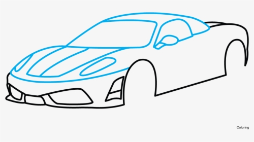 Side View - Easy Sports Car Drawing, HD Png Download, Free Download