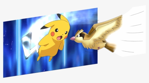 Pikachu Vs Pidgey - Pikachu Using Iron Tail, HD Png Download, Free Download