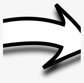 Arrow Clipart Black And White White Curvy Arrow Clip - White Arrow Png Icon, Transparent Png, Free Download