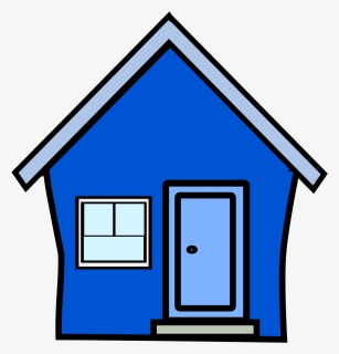 Blue House Svg Clip Arts - Yellow House Clipart, HD Png Download, Free Download