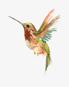 Tattoo Flying Watercolor Painting Bird Hummingbird - Cool Watercolor Hummingbird Tattoo, HD Png Download, Free Download