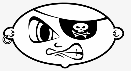 Pirate Clipart Pirate Flag - Pirate Patch Clipart Black And White, HD Png Download, Free Download