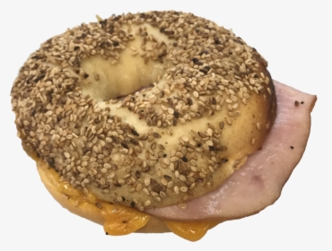 Grilled Cheese Sandwich With Ham On Sesame Seed Bagel - Doughnut, HD Png Download, Free Download