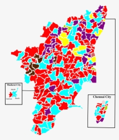 2011 Tamil Nadu Legislative Election Map By Parties - Tamil Nadu Election Result Noto, HD Png Download, Free Download