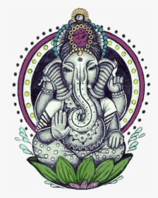 Drawing Buddha Ganesha - Elephant Buddha Tattoo Designs, HD Png Download, Free Download