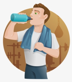Man Drinking Water Vector Png Clipart , Png Download - Drinking Water Vector Png, Transparent Png, Free Download