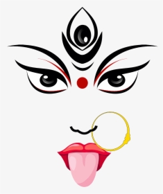 Maa Kali Clip Art , Png Download - Durga Maa Face Drawing, Transparent Png, Free Download