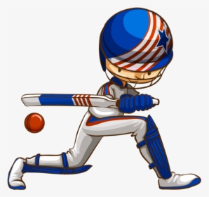 Cartoon Cricket Ball And Bat , Transparent Cartoons - People Playing Cricket, HD Png Download, Free Download