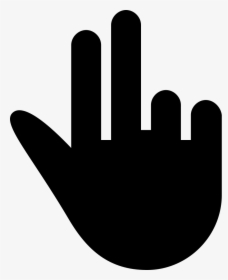Two Fingers Extended Of Black Hand Symbol - Hand Symbol Png, Transparent Png, Free Download