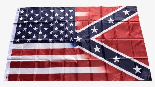 Transparent Rebel Flag Png - Half Us Half Confederate Flag, Png Download, Free Download