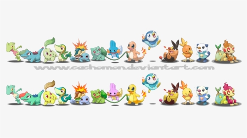 All Pokemon Starters Shiny By Cachomon-d4p78uo - Pokemon Alle Starter Pokemon, HD Png Download, Free Download