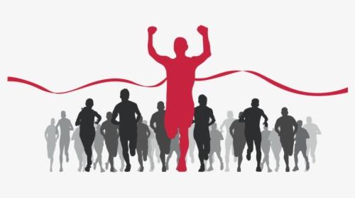 Finish Line Png Download - Group Runners Silhouette, Transparent Png, Free Download
